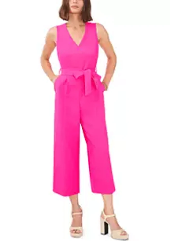 Vince Camuto Women's Tie Front V-Neck Jumpsuit