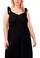 Plus Tie Shoulder Jumpsuit with Pockets