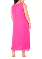 Plus Sleeveless Overlay Dress