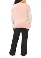 Plus Color Block Sleeve Sweater