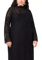 Plus Lace Long Sleeve Maxi Dress