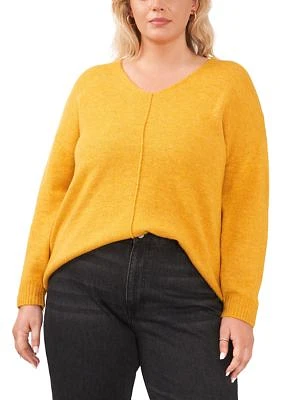 Plus Drop Shoulder Sweater with Exposed Seam