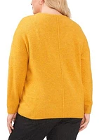 Plus Drop Shoulder Sweater with Exposed Seam