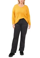 Plus Drop Shoulder Sweater with Exposed Seam