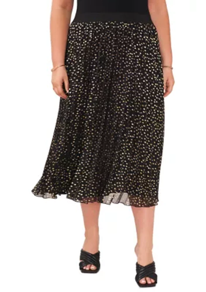 Plus Pleated Chiffon Maxi Skirt