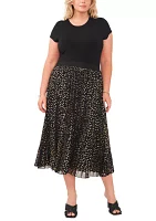 Plus Pleated Chiffon Maxi Skirt