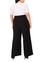 Plus Clean Trouser Pants with Inseam Slit