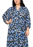 Plus Printed Shirtdress