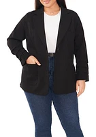 Plus Ruched Sleeve Blazer