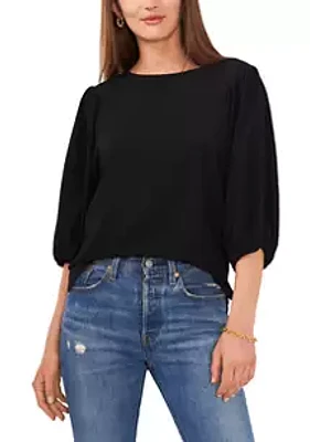 Vince Camuto Petite Puff Sleeve Knit Top