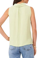 Petite Sleeveless Cowl Neck Blouse