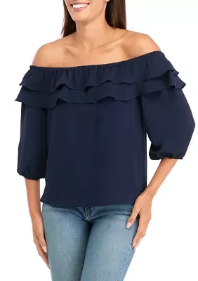 Petite Ruffle Blouse