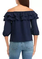 Petite Ruffle Blouse