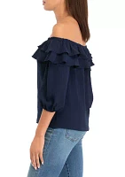 Petite Ruffle Blouse