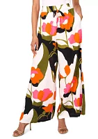 Petite Floral Wide Leg Pants