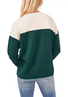 Petite Cozy Color Block Sweater