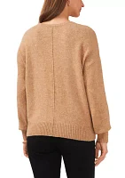 Petite V-Neck Front Seam Cozy Sweater