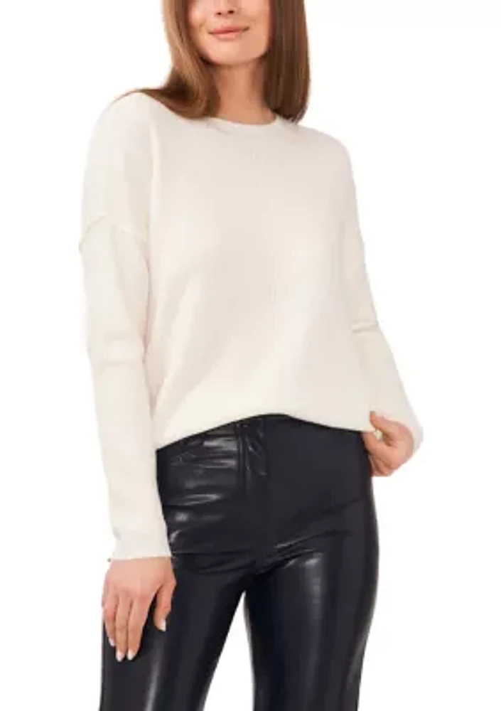 Women's Crew Neck Drop Shoulder Sweater