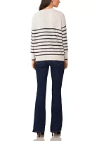 Women's Dolman Sleeve Striped Crew Sweater