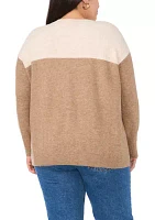 Plus Crew Cozy Cashmere Color Block Sweater