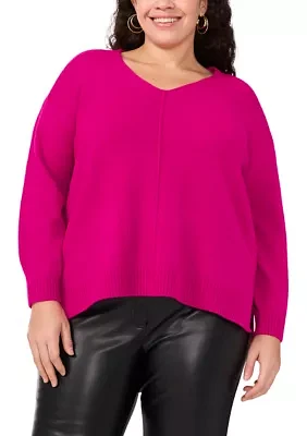 Plus V-Neck Cozy Cashmere Sweater