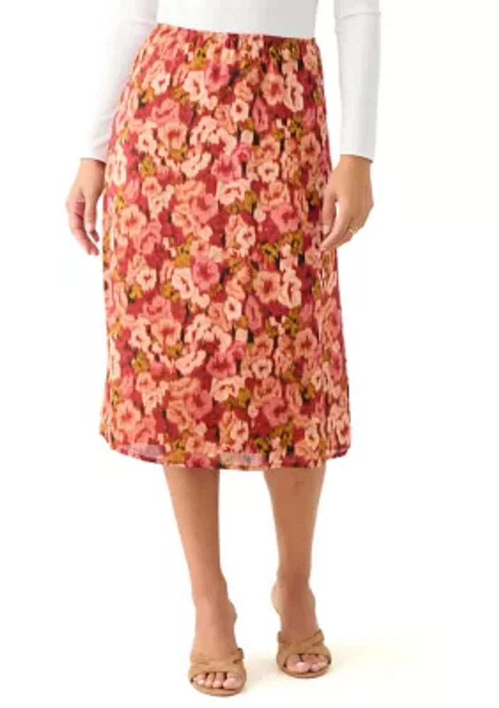 Petite Floral Midi Skirt