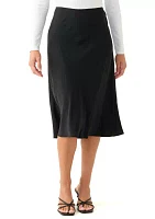 Petite Solid Midi Skirt