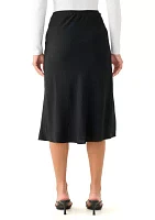 Petite Solid Midi Skirt