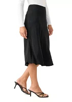 Petite Solid Midi Skirt