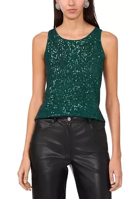 Petite Sequin Keyhole Back Tank