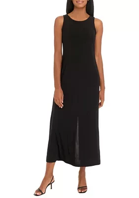 Women's Sleeveless Solid Midi Dress