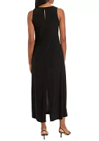 Women's Sleeveless Solid Midi Dress