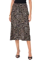 Women's Printed Satin Skirt