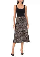 Women's Printed Satin Skirt