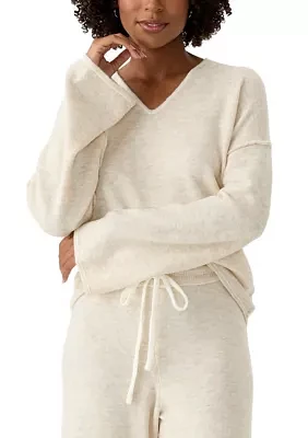 Women's Tipped V-Neck Sweater