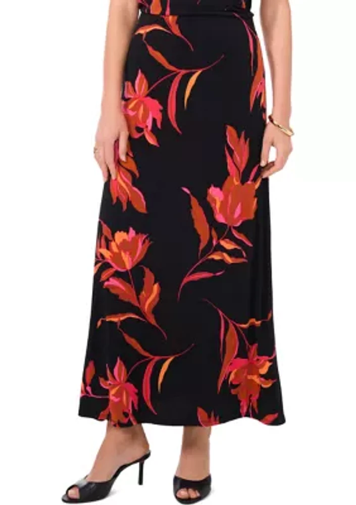 Women's Floral Midi Skirt