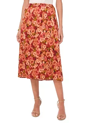 Women's Printed Satin Skirt