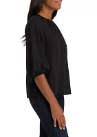 Women's 3/4 Sleeve Keyhole Blouse