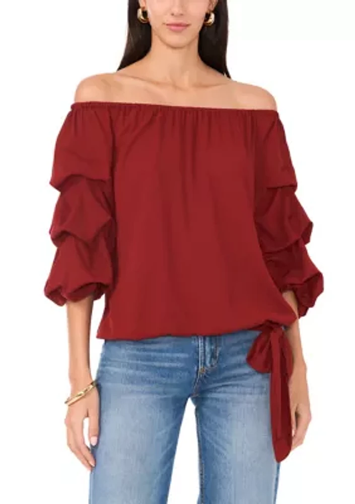 Women's Off the Shoulder Puff Sleeve Blouse