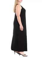 Plus Crew Neck Sleeveless Maxi Dress