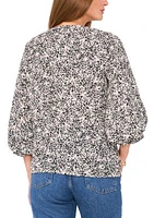 Women's 3/4 Sleeve V-Neck Floral Blouse