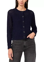 Women's Button Front Pointelle Cardigan