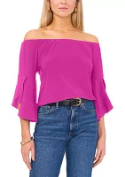 Women's Off the Shoulder Flutter Sleeve Top