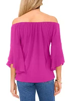 Women's Off the Shoulder Flutter Sleeve Top