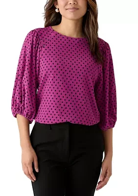 Women's Dot Textured Knit Top