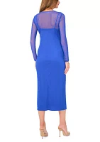 Women's Solid Mesh Dress