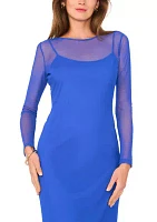 Women's Solid Mesh Dress