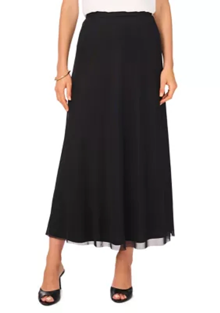 Women's Solid Mesh Maxi Skirt