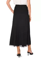 Women's Solid Mesh Maxi Skirt