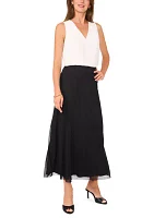 Women's Solid Mesh Maxi Skirt